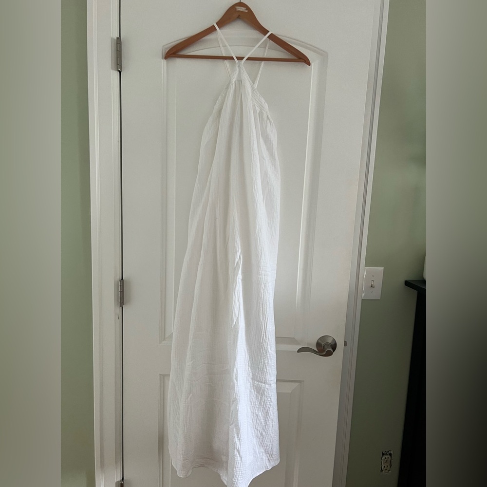 J. Crew White Halter Maxi Dress
